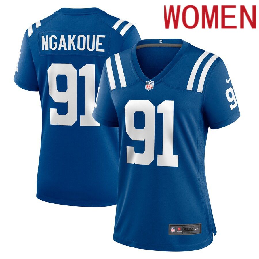 Women Indianapolis Colts #91 Yannick Ngakoue Nike Royal Player Game NFL Jersey->women nfl jersey->Women Jersey